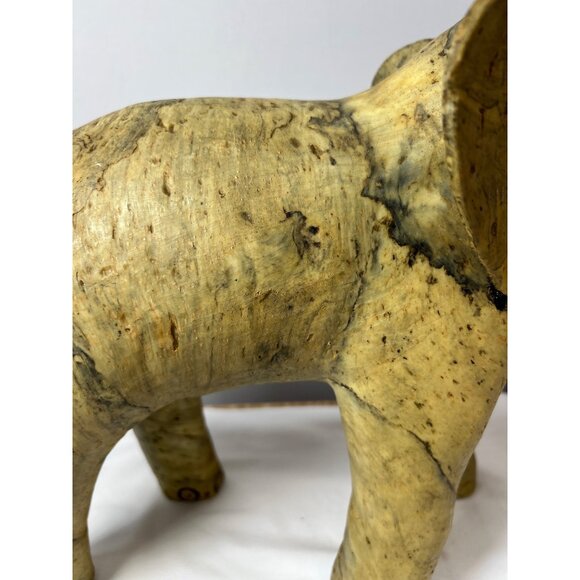 Hand-Carved Crushed Oyster Shell Elephant Figurine, Large - Picture 3 of 15